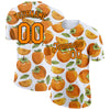 Custom White Bay Orange-Black 3D Pattern Design Summer Holiday Fruit Performance T-Shirt