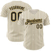 Custom Cream (Black Old Gold Pinstripe) Black-Old Gold Authentic Baseball Jersey