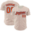 Custom Cream (Royal Orange Pinstripe) Orange-Royal Authentic Baseball Jersey