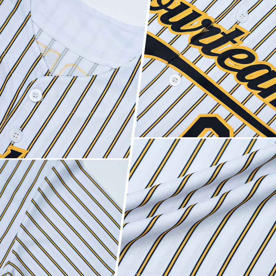 Custom Cream (Royal Yellow Pinstripe) Royal-Yellow Authentic Baseball Jersey