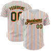 Custom White (Green Orange Pinstripe) Green-Orange Authentic Baseball Jersey