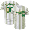 Custom White (Kelly Green Old Gold Pinstripe) Kelly Green-Old Gold Authentic Baseball Jersey