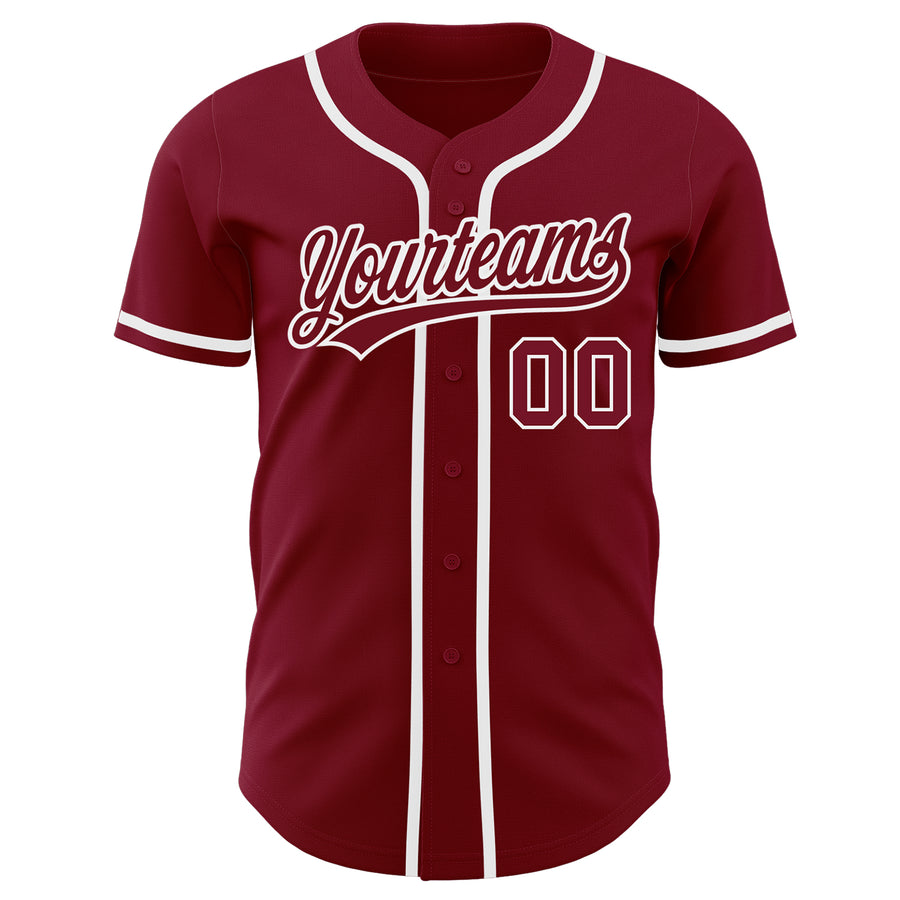 Custom Crimson Crimson-White Authentic Baseball Jersey