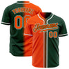 Custom Green Orange-White Authentic Gradient Fashion Baseball Jersey