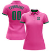 Custom Pink Kelly Green Performance Golf Polo Shirt