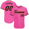Custom Pink Black-Orange Authentic Baseball Jersey
