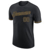 Custom Black Black-Old Gold Performance T-Shirt