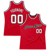 Custom Red White-Black Authentic Throwback Basketball Jersey