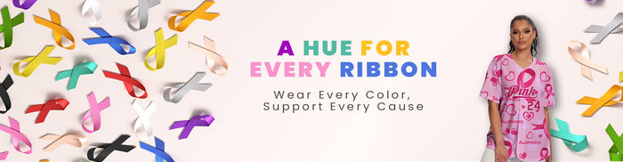 Custom Apparel of All Hues Ribbon: Supporting Cancer Awareness in Style
