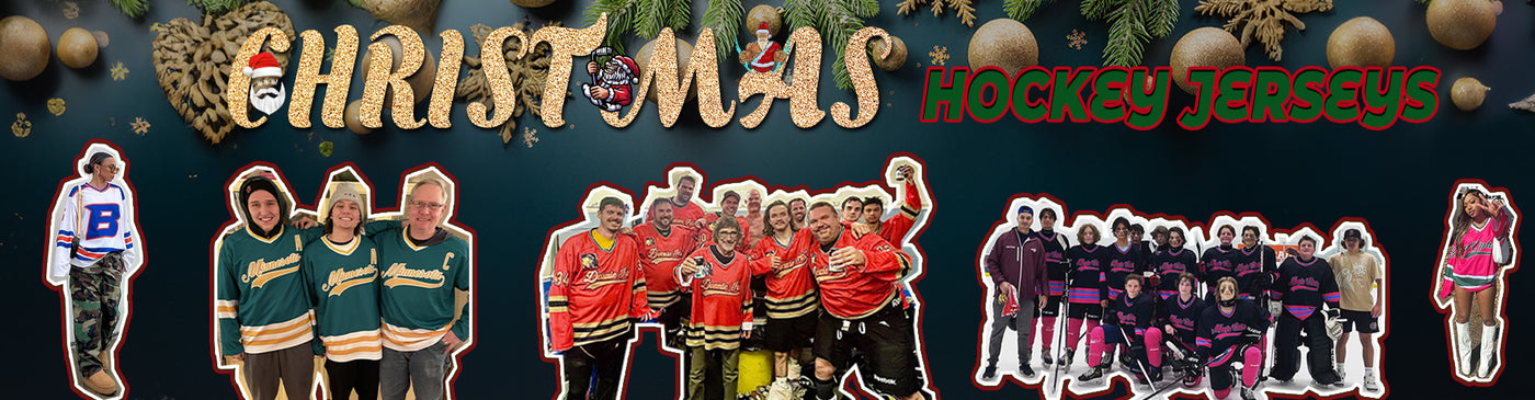 custom Christmas hockey jerseys