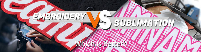 embroidered vs. sublimated jersey details