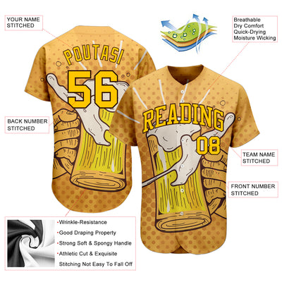 Custom 3D Pattern Design Let's Drink Authentic Baseball Jersey