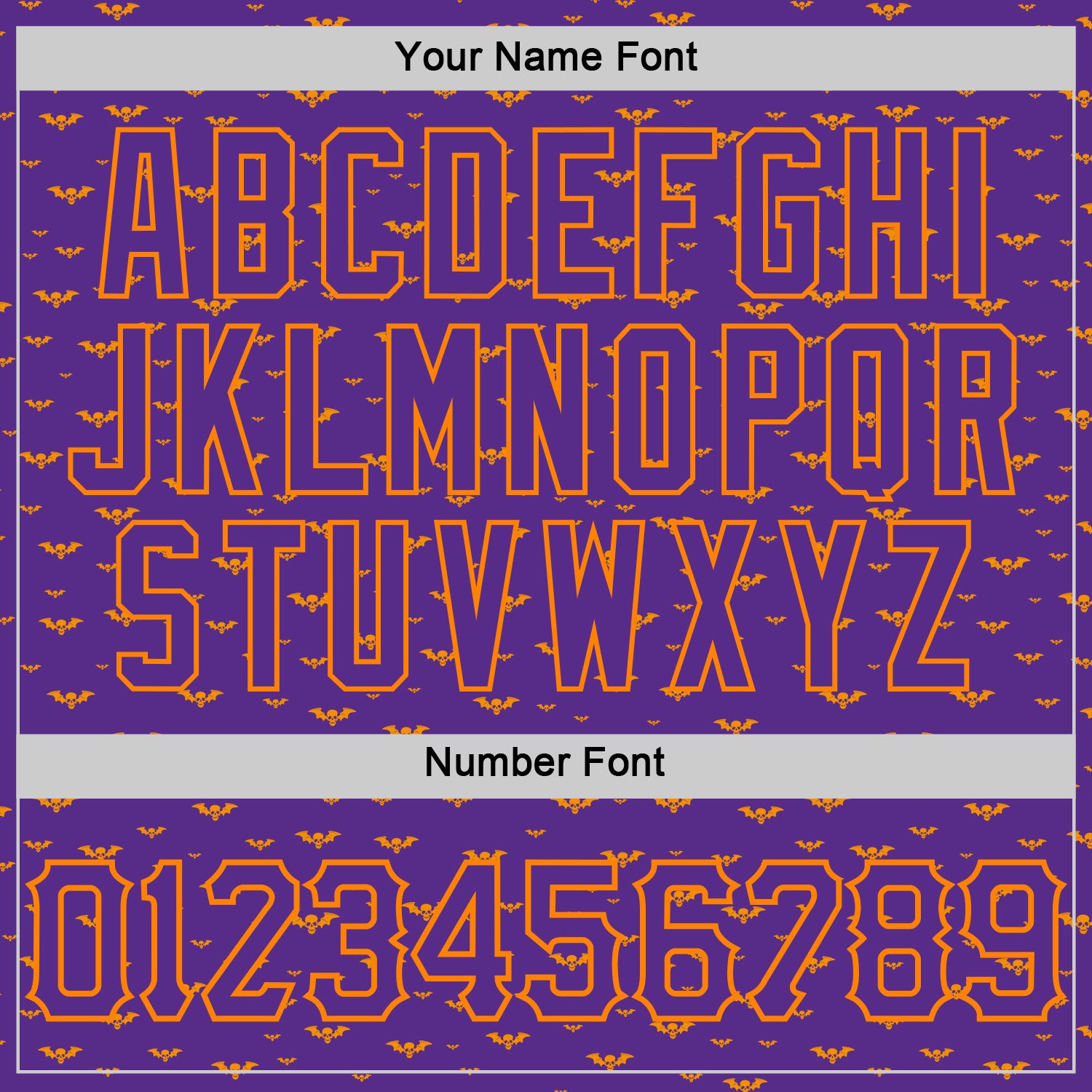 Custom Purple Bay Orange 3D Halloween Bat Skull Doodle Party Costume Ideas Sports Pullover Sweatshirt Hoodie