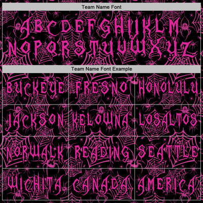 Custom Black Deep Pink 3D Halloween Spider Net Doodle Party Costume Ideas Sports Pullover Sweatshirt Hoodie