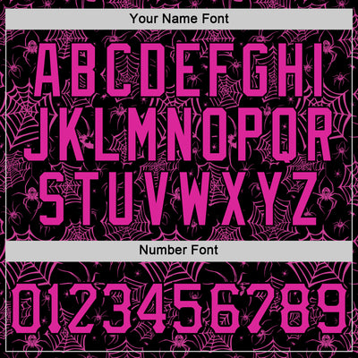 Custom Black Deep Pink 3D Halloween Spider Net Doodle Party Costume Ideas Sports Pullover Sweatshirt Hoodie