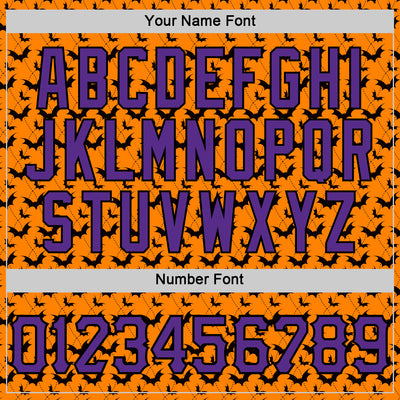 Custom Bay Orange Purple-Black 3D Halloween Bat Party Costume Ideas Sports Pullover Sweatshirt Hoodie