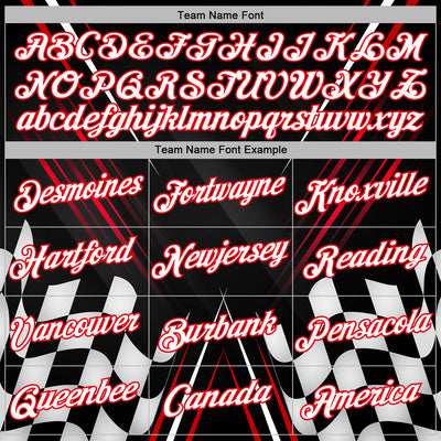 Custom Black White-Fire Red 3D Pattern Design Formula Auto Car Racing Motorsport Sports Pullover Sweatshirt Hoodie