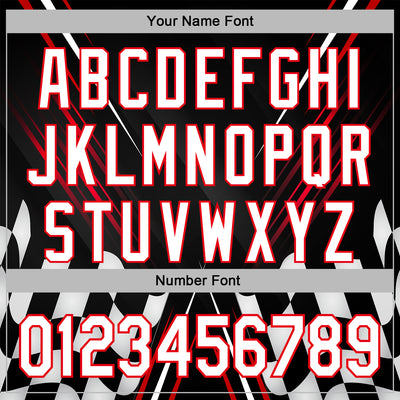 Custom Black White-Fire Red 3D Pattern Design Formula Auto Car Racing Motorsport Sports Pullover Sweatshirt Hoodie