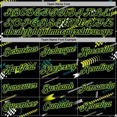Custom Black Neon Green-White 3D Pattern Design Formula Auto Car Racing Motorsport Sports Pullover Sweatshirt Hoodie