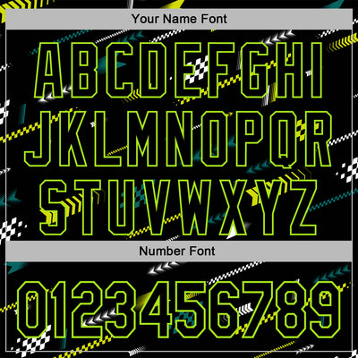 Custom Black Neon Green-White 3D Pattern Design Formula Auto Car Racing Motorsport Sports Pullover Sweatshirt Hoodie