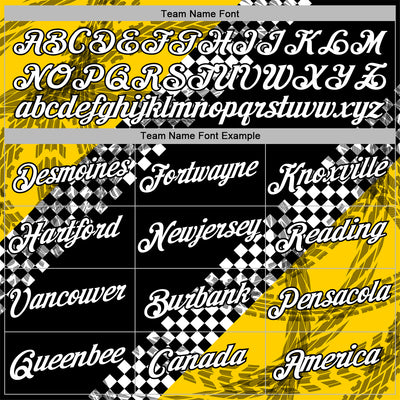 Custom Black White-Yellow 3D Pattern Design Formula Auto Car Racing Motorsport Sports Pullover Sweatshirt Hoodie