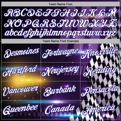 Custom Purple White Dark Purple-Black 3D Pattern Design Formula Auto Car Racing Motorsport Sports Pullover Sweatshirt Hoodie