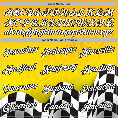 Custom Yellow White-Black 3D Pattern Design Formula Auto Car Racing Motorsport Sports Pullover Sweatshirt Hoodie