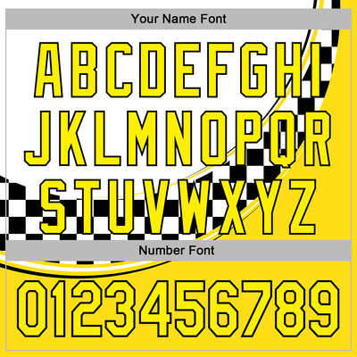 Custom White Light Yellow-Black 3D Pattern Design Formula Auto Car Racing Motorsport Sports Pullover Sweatshirt Hoodie