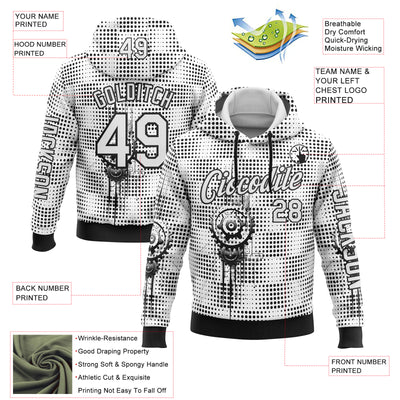 Custom White Black 3D Pattern Design Formula Auto Car Racing Motorsport Sports Pullover Sweatshirt Hoodie