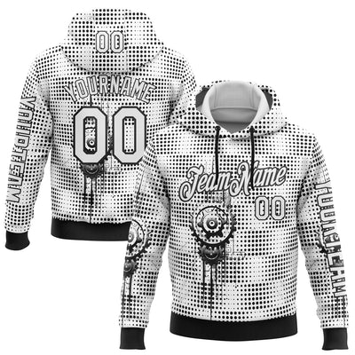 Custom White Black 3D Pattern Design Formula Auto Car Racing Motorsport Sports Pullover Sweatshirt Hoodie