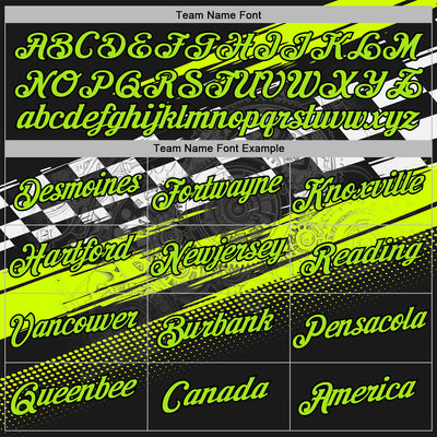 Custom Black Neon Green-White 3D Pattern Design Formula Auto Car Racing Motorsport Sports Pullover Sweatshirt Hoodie