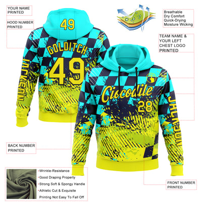 Custom Blue Light Yellow-Black 3D Pattern Design Formula Auto Car Racing Motorsport Sports Pullover Sweatshirt Hoodie