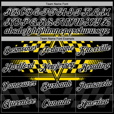 Custom Black Yellow-White 3D Pattern Design Formula Auto Car Racing Motorsport Sports Pullover Sweatshirt Hoodie