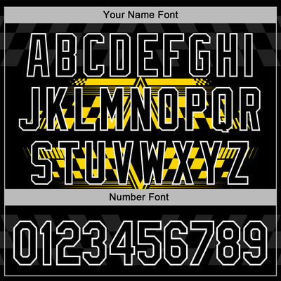 Custom Black Yellow-White 3D Pattern Design Formula Auto Car Racing Motorsport Sports Pullover Sweatshirt Hoodie