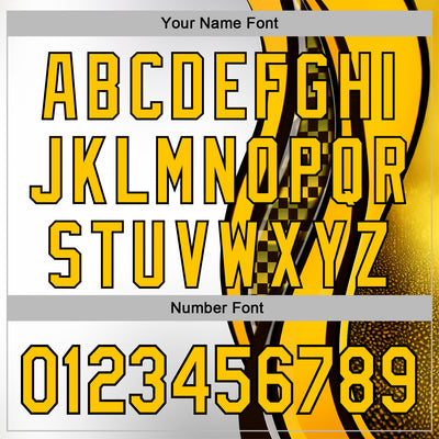 Custom White Yellow-Black 3D Pattern Design Formula Auto Car Racing Motorsport Sports Pullover Sweatshirt Hoodie