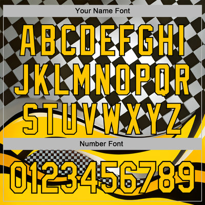 Custom Black Yellow-White 3D Pattern Design Formula Auto Car Racing Motorsport Sports Pullover Sweatshirt Hoodie