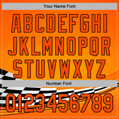 Custom Orange Black-White 3D Pattern Design Formula Auto Car Racing Motorsport Sports Pullover Sweatshirt Hoodie