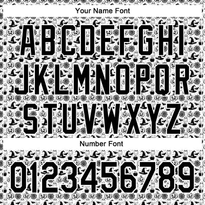 Custom White Black 3D Halloween Pumpkin Doodle Party Costume Ideas Authentic Baseball Jersey