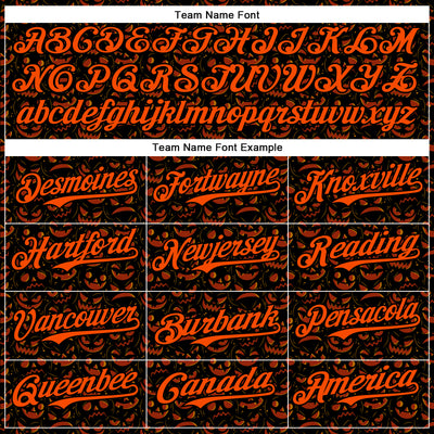Custom Black Orange 3D Halloween Pumpkin Party Costume Ideas Authentic Baseball Jersey