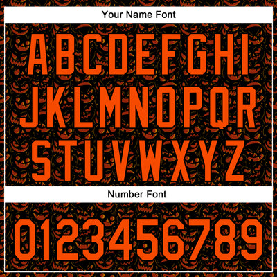 Custom Black Orange 3D Halloween Pumpkin Party Costume Ideas Authentic Baseball Jersey