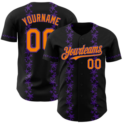 Custom Black Bay Orange-Purple 3D Halloween Spider Net Party Costume Ideas Authentic Baseball Jersey