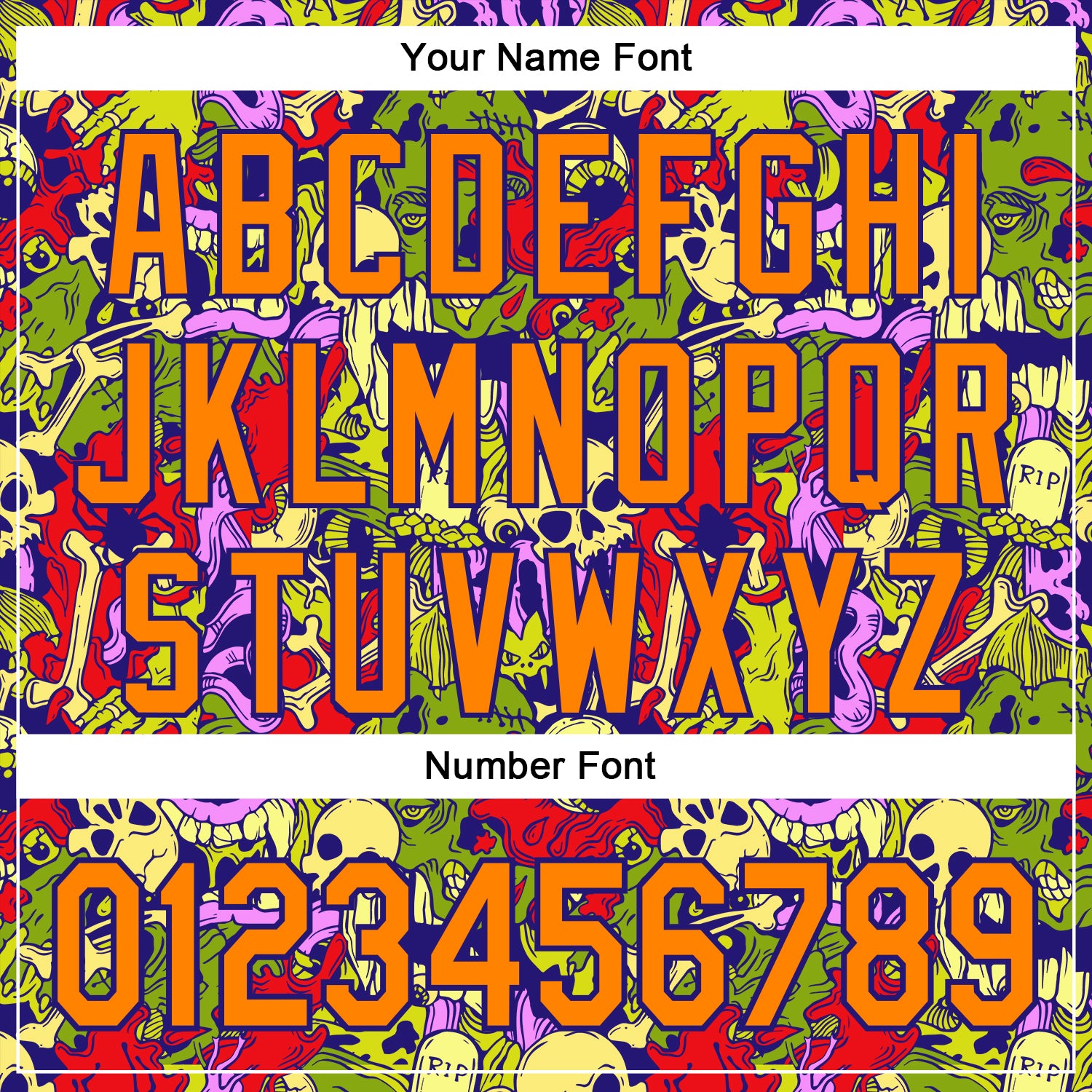 Custom Dark Purple Bay Orange 3D Halloween Skull Doodle Party Costume Ideas Authentic Baseball Jersey