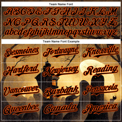 Custom Yellow Black-Orange 3D Halloween Horror Night Trick Treat Party Costume Ideas Authentic Baseball Jersey