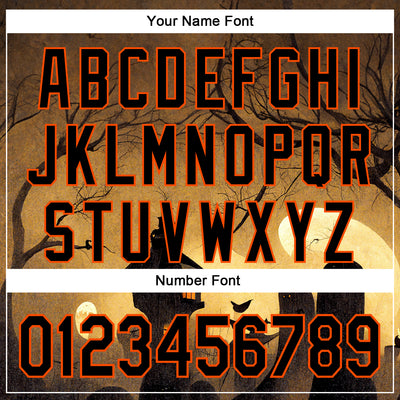 Custom Yellow Black-Orange 3D Halloween Horror Night Trick Treat Party Costume Ideas Authentic Baseball Jersey