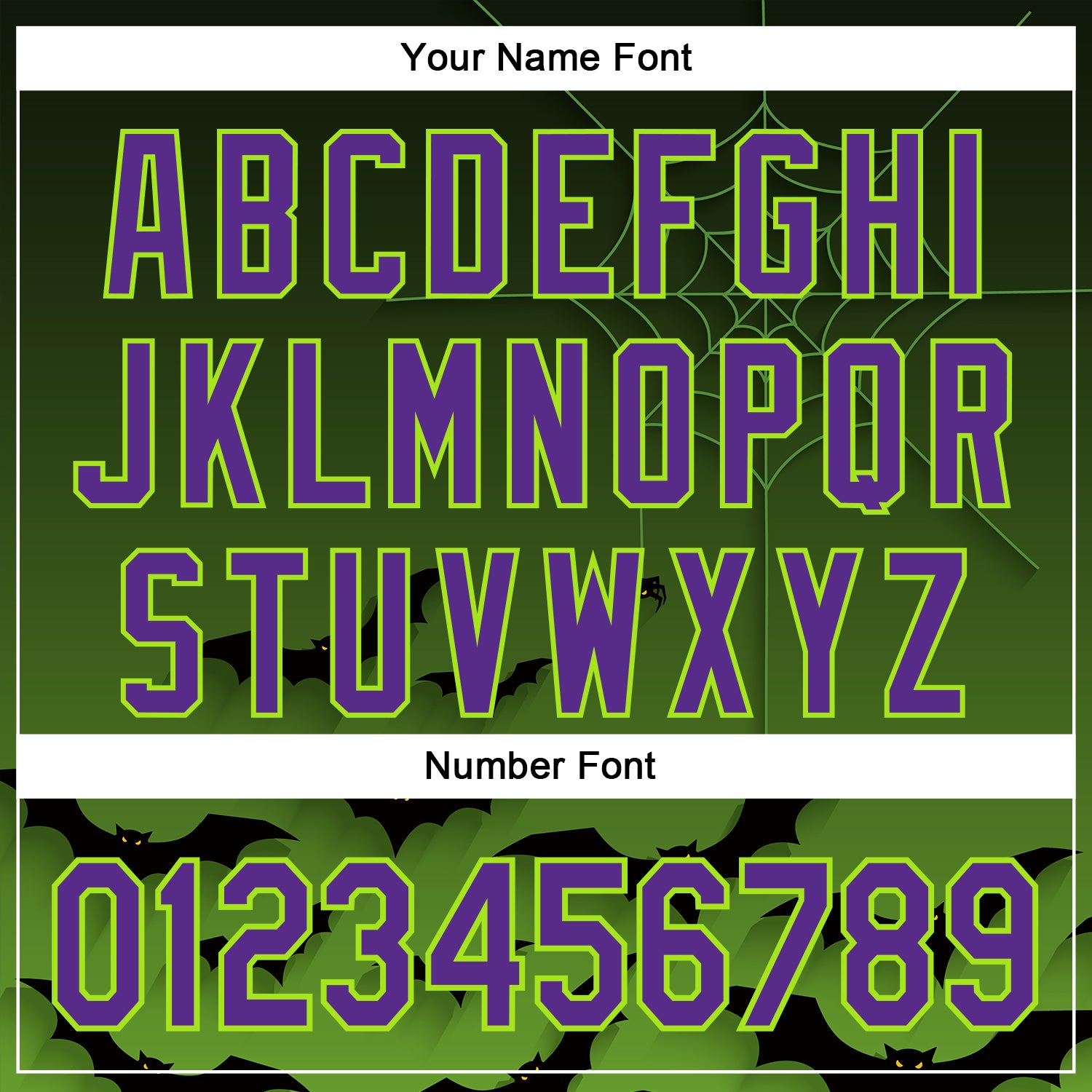 Custom Green Purple Black-Neon Green 3D Halloween Spider Net Bats Party Costume Ideas Authentic Baseball Jersey