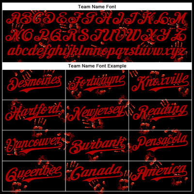 Custom Black Red 3D Halloween Skull Horror Night Trick Treat Party Costume Ideas Authentic Baseball Jersey