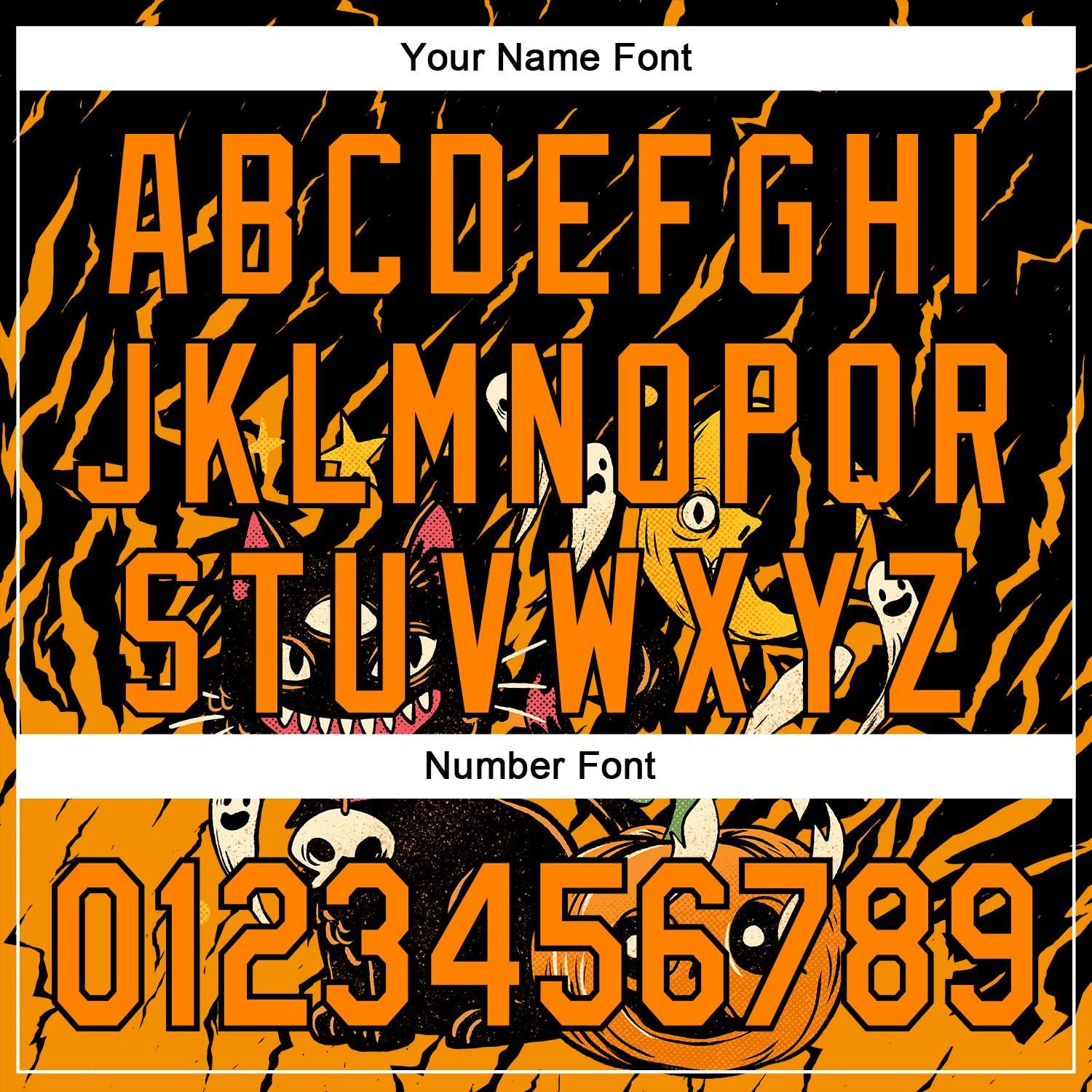 Custom Black Bay Orange 3D Halloween Pumpkin Scary Doodle Party Costume Ideas Authentic Baseball Jersey