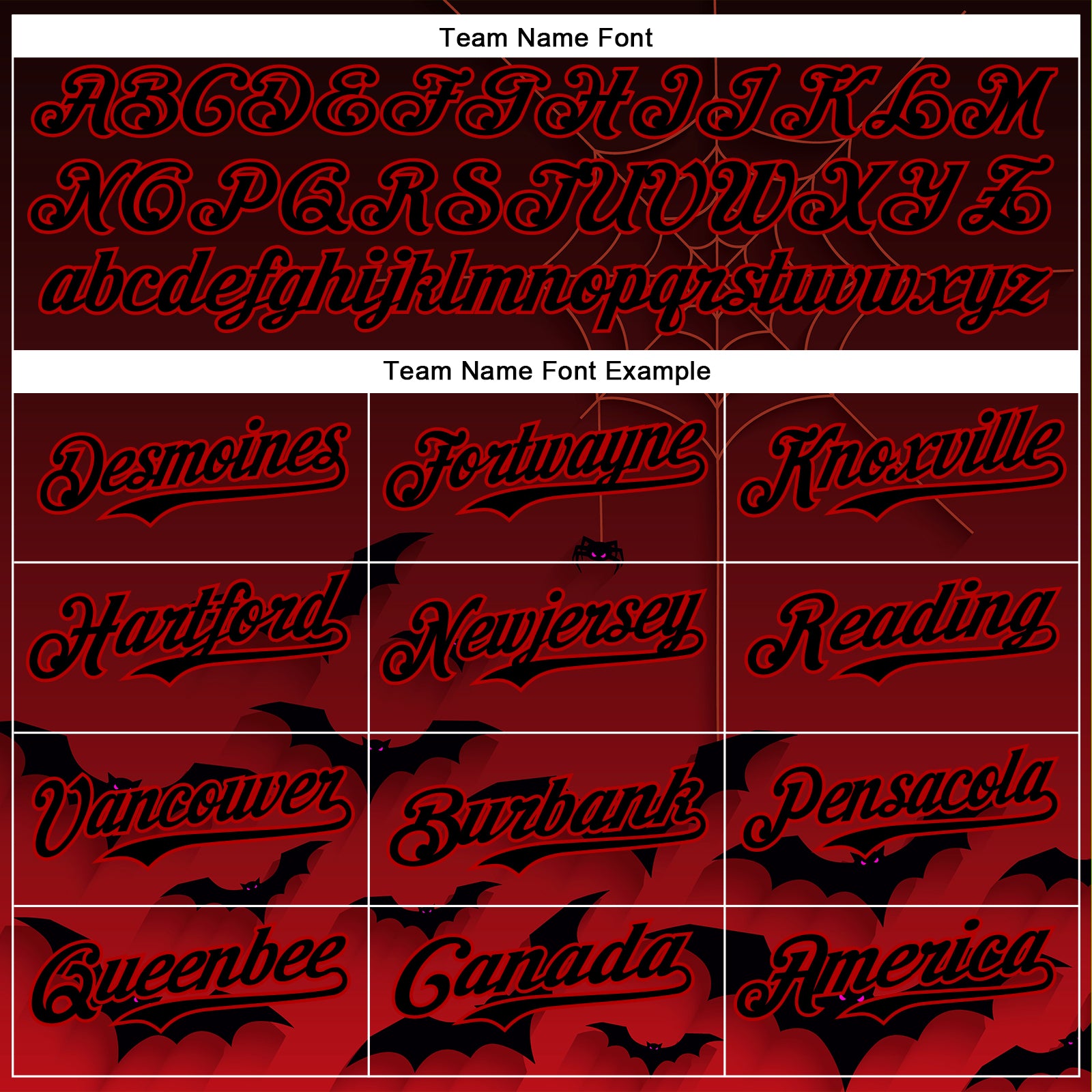 Custom Black Red 3D Halloween Spider Net Bats Party Costume Ideas Authentic Baseball Jersey