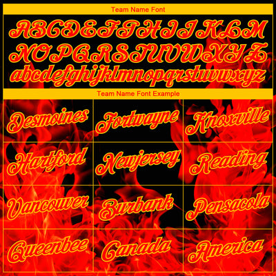 Custom Stitched Black Red-Yellow 3D Pattern Design Flame Sports Pullover Sweatshirt Hoodie