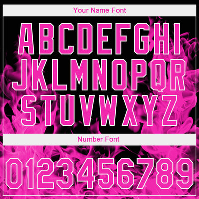 Custom Stitched Black Deep Pink-White 3D Pattern Design Flame Sports Pullover Sweatshirt Hoodie